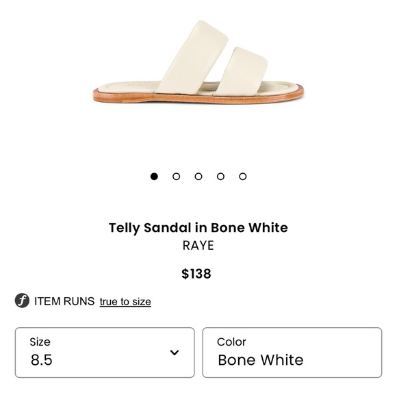 Raye - Bone White Telly Sandal. Size 8.5. - Picture 1 of 5